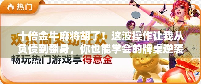 十倍金牛麻将胡了！这波操作让我从负债到翻身，你也能学会的牌桌逆袭术
