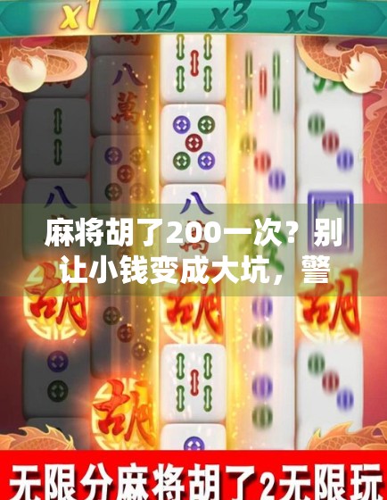麻将胡了200一次？别让小钱变成大坑，警惕赌桌背后的法律红线与人性陷阱
