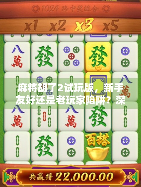 麻将胡了2试玩版，新手友好还是老玩家陷阱？深度体验告诉你真相！