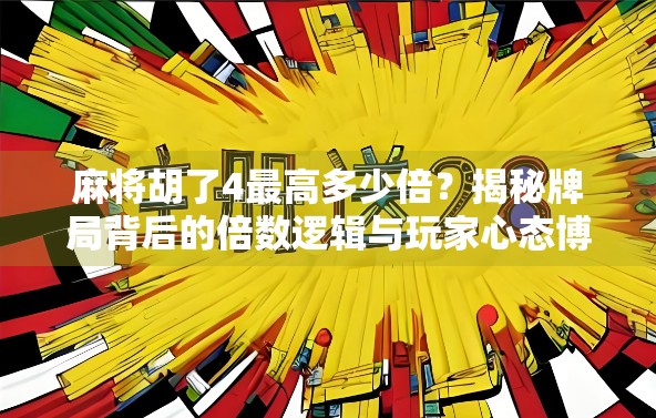 麻将胡了4最高多少倍?揭秘牌局背后的倍数逻辑与玩家心态博弈!