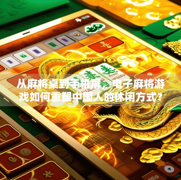 从麻将桌到手机屏，电子麻将游戏如何重塑中国人的休闲方式？